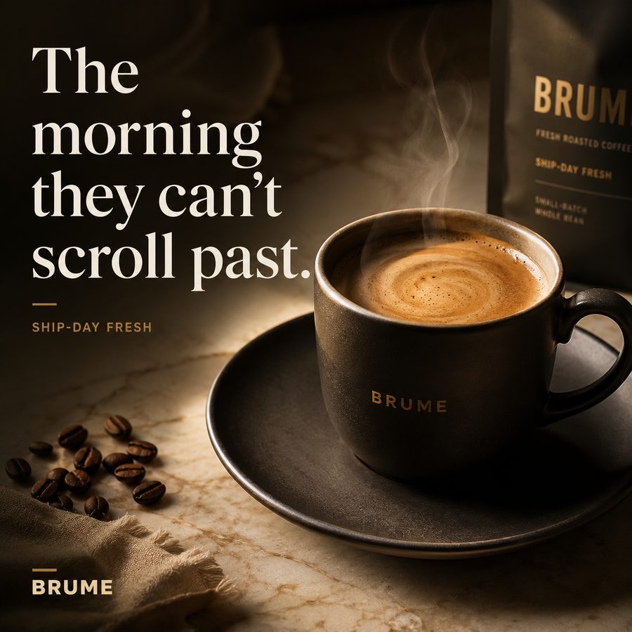 Brume generated ad — the morning they can't scroll past, ship-day fresh